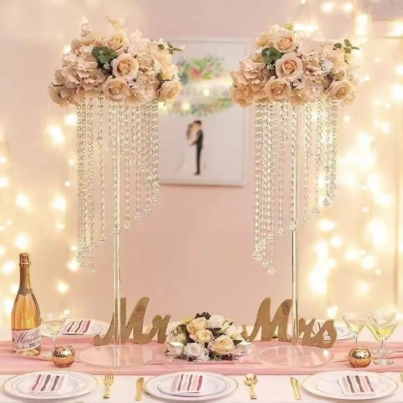 New wedding props: Acrylic rotating flower stand, candlestick, walkway guide, main table floral decoration, T-stage walkway guide detail image 12
