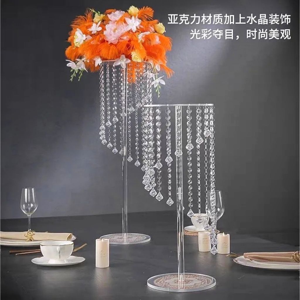 New wedding props: Acrylic rotating flower stand, candlestick, walkway guide, main table floral decoration, T-stage walkway guide detail image 13