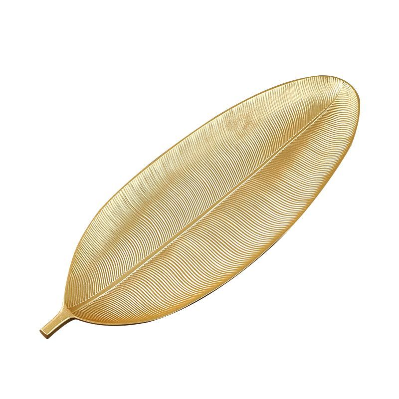Light luxury golden plate, rich golden fruit plate, home dining room dried fruit irregular-shaped storage tray, decorative item, leaf MDF storage plate, wall hanging decoration detail image 9