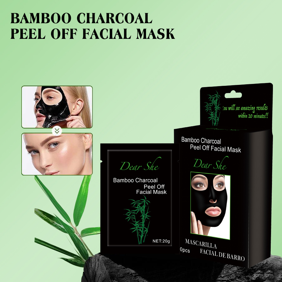 Dear She Bamboo charcoal peel-off mask: Remove blackheads, clean mud mask, shrink pores. Apply the mask Specification image