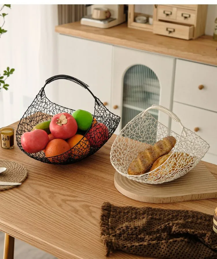 High-end internet-famous household living room fruit basket, high appearance level fruit basket, high-quality fruit basket, fashionable and versatile, commercial decorative fruit basket, random silk handcrafted detail image 6