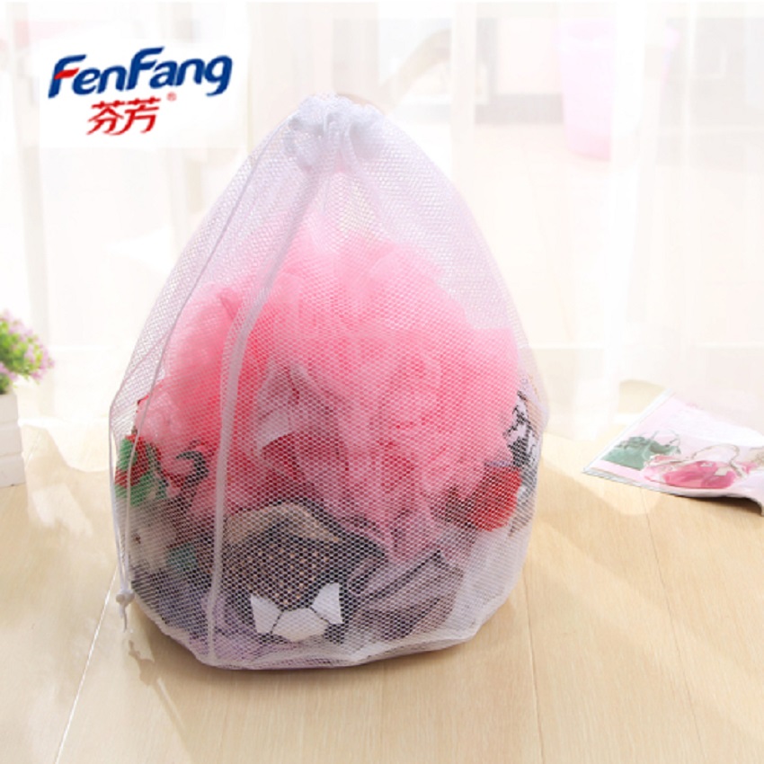 Factory direct sales of drawstring polyester laundry bags, thickened large-sized drawstring mouth protective washing bags Item Picture