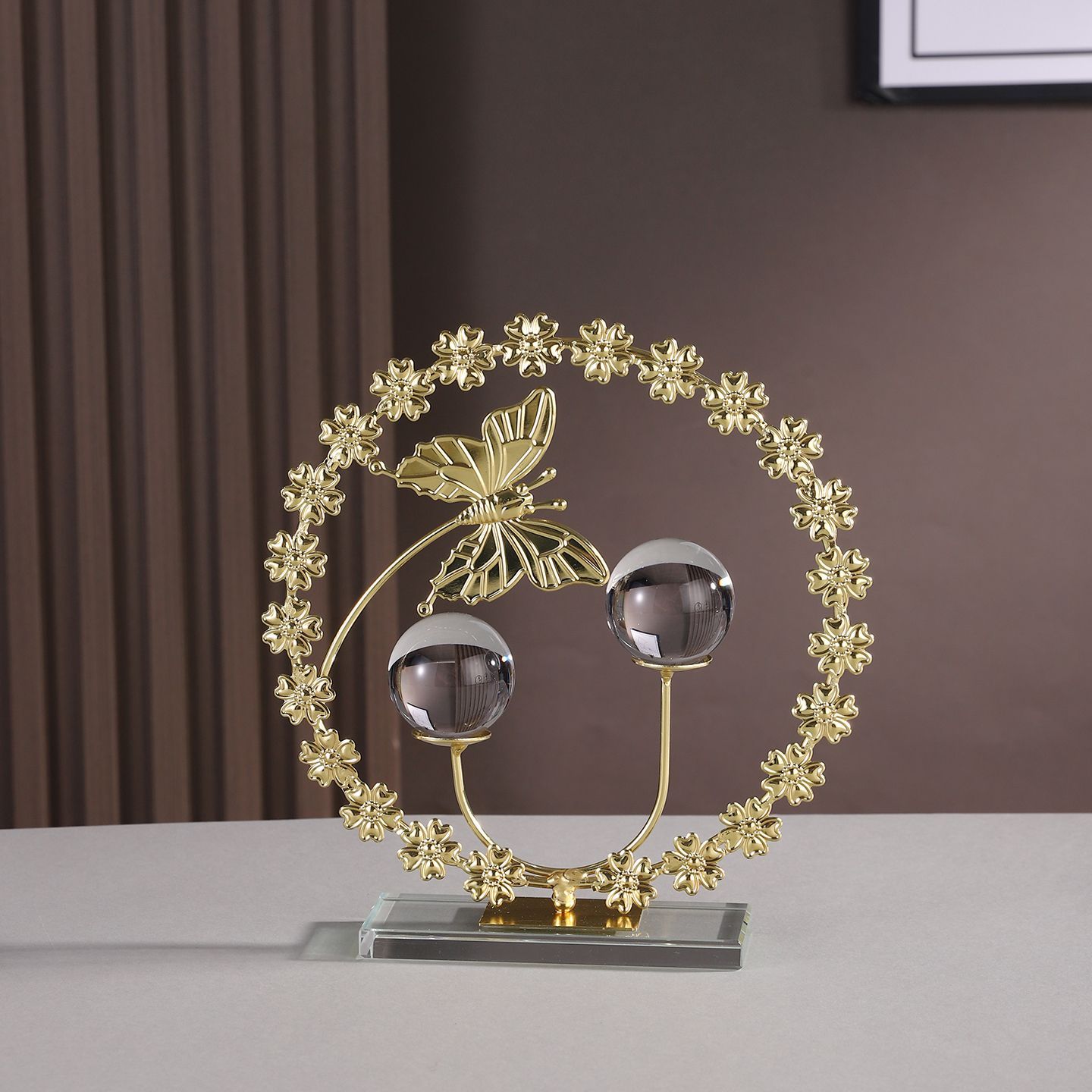 Light luxury cherry blossom high-end crystal ornaments, auspicious home hanging, exquisite decorative items for the living room and entrance hall detail image 11