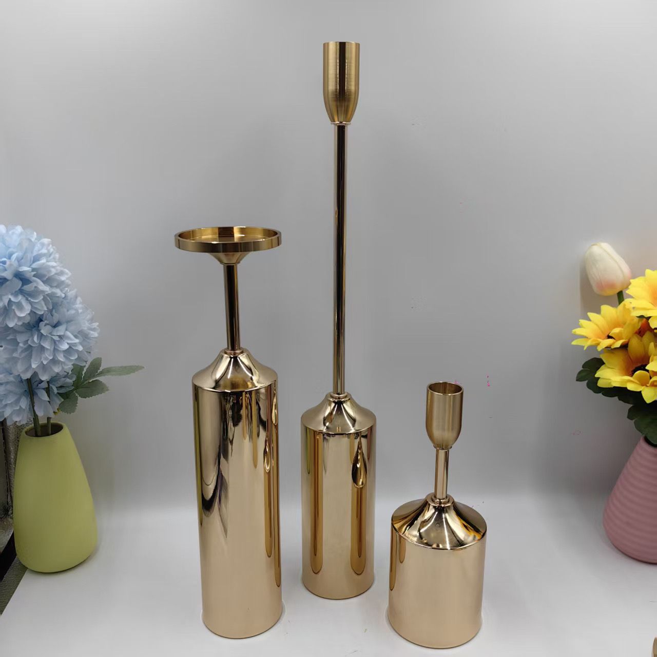 European and Nordic romantic metal candlesticks, electroplated ornaments, wedding candlelight dinner, wedding props, handicrafts, candlesticks detail image 5