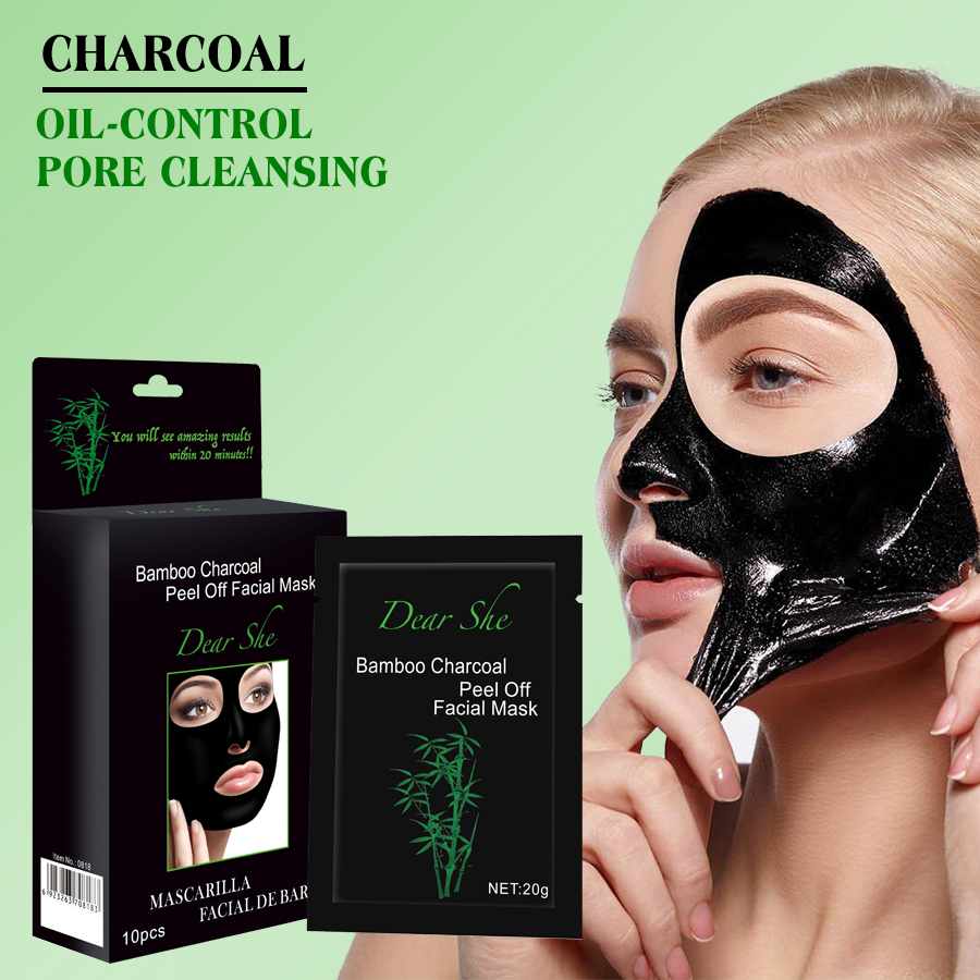Dear She Bamboo charcoal peel-off mask: Remove blackheads, clean mud mask, shrink pores. Apply the mask