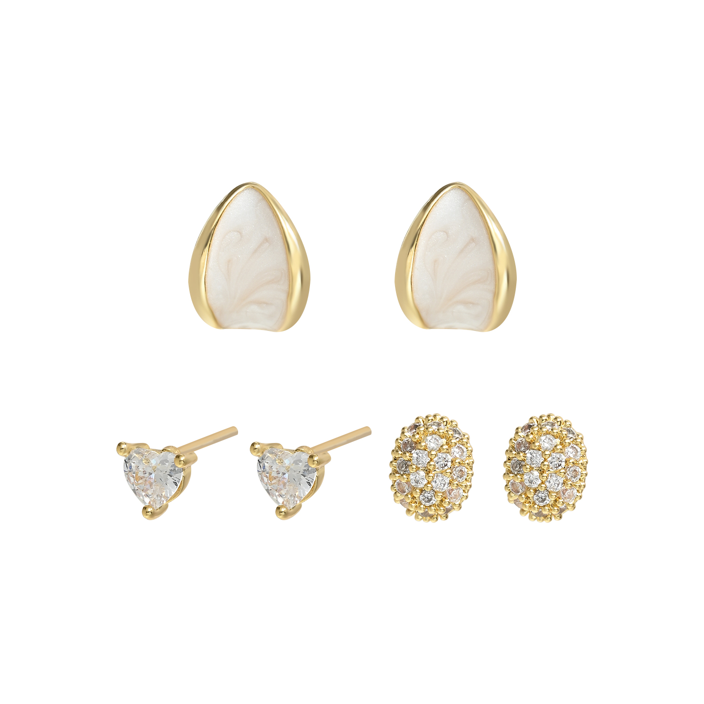 Simple pequeño y elegante una tarjeta tres pares de aretes todos los días versátil pic 9