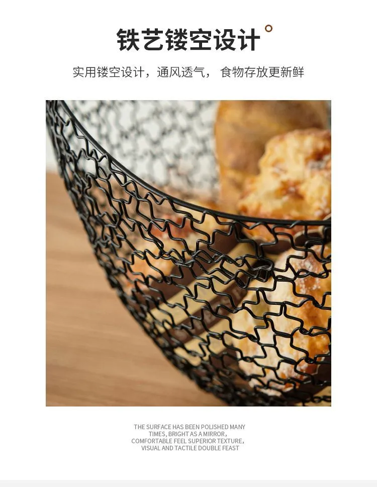 High-end internet-famous household living room fruit basket, high appearance level fruit basket, high-quality fruit basket, fashionable and versatile, commercial decorative fruit basket, random silk handcrafted detail image 9