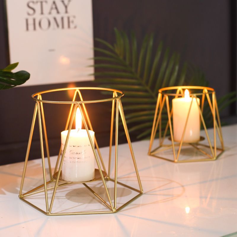 Candlelight dinner props, candle arrangement, romantic table decoration, metal candlestick ornaments, Nordic minimalist lamps, Valentine's Day detail image 2