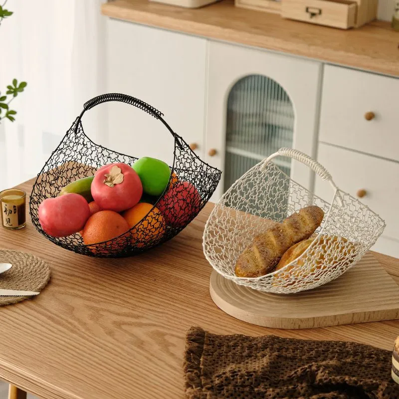 High-end internet-famous household living room fruit basket, high appearance level fruit basket, high-quality fruit basket, fashionable and versatile, commercial decorative fruit basket, random silk handcrafted detail image 5