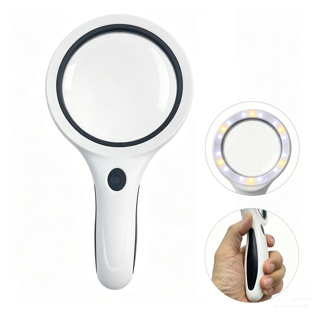 Handheld high-definition magnifying glass with light 95108A