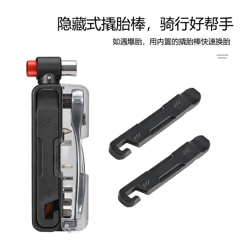 TG-PB8012 herramienta de reparación de bicicletas herramienta combinada CO2 inflable boquilla inflador palanca herramienta de repuesto rod plum interior ratchet wrench Specification image