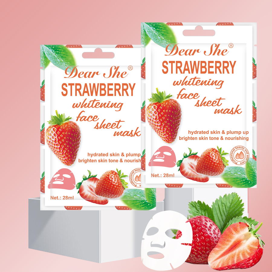 DEAR SHE Strawberry Moisturizing Mask Moisturizes, Hydrates and brightening Complexion Cross-border wholesale details Picture