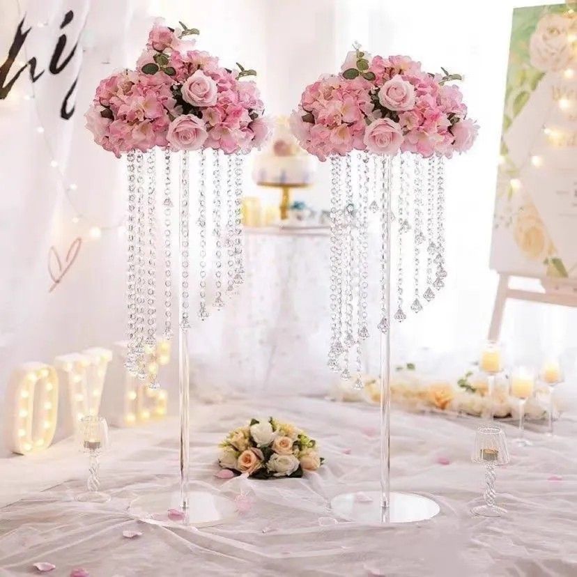 New wedding props: Acrylic rotating flower stand, candlestick, walkway guide, main table floral decoration, T-stage walkway guide detail image 5