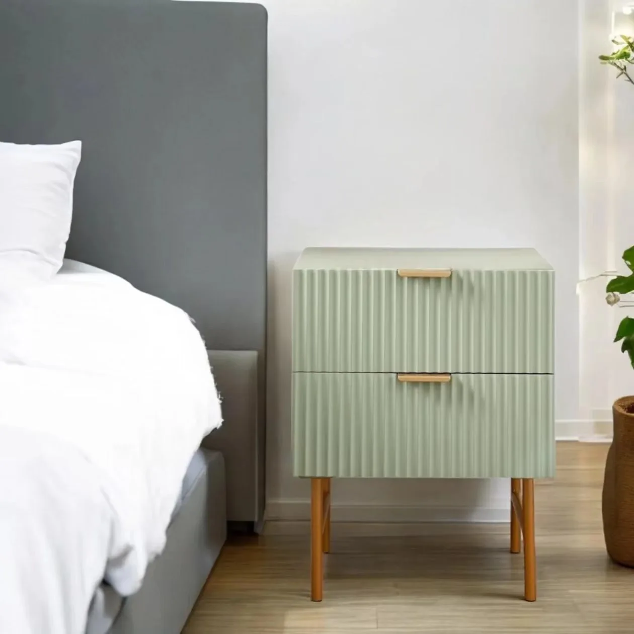 American-style light luxury solid wood bedside table, French-style living room storage cabinet, bedroom storage cabinet, bedside cabinet, MDF solid wood combination, detachable and assemblable detail image 7