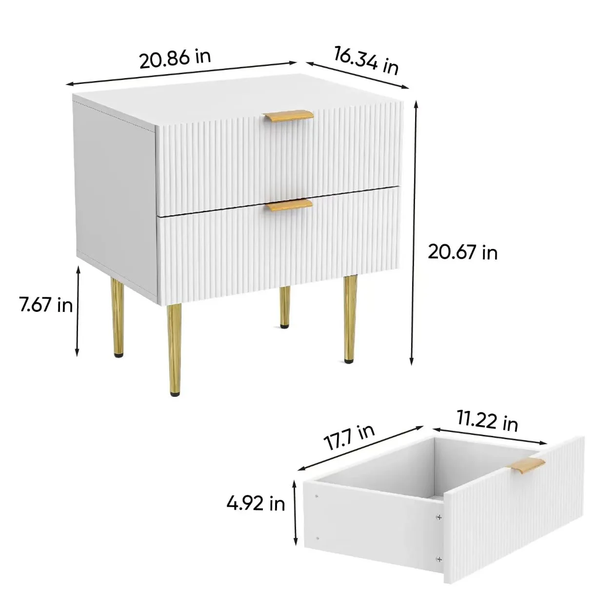 American-style light luxury solid wood bedside table, French-style living room storage cabinet, bedroom storage cabinet, bedside cabinet, MDF solid wood combination, detachable and assemblable detail image 5