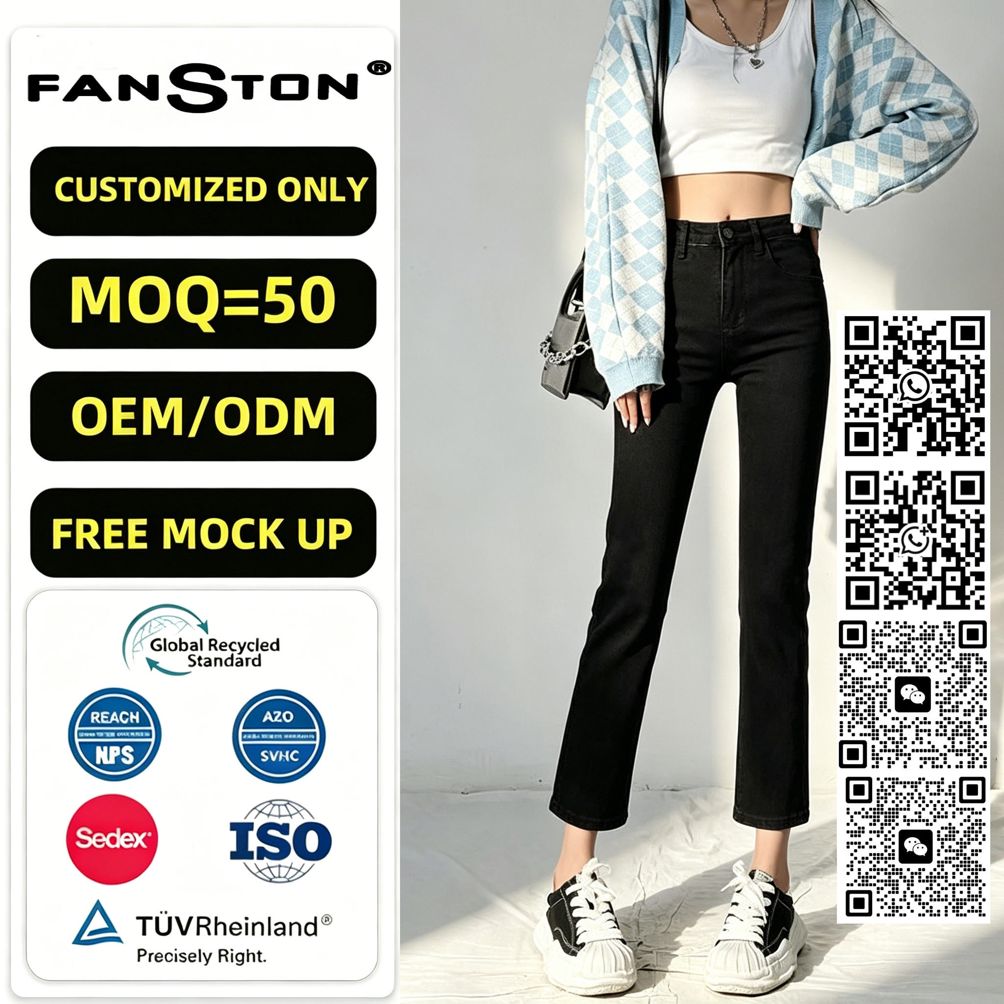 2026 nuevo estilo explosivo venta caliente retro pequeño recto jeans mujeres otoño invierno influenzer estiramiento cintura alta pequeño slim slim nueve puntos smoking tube pantalones