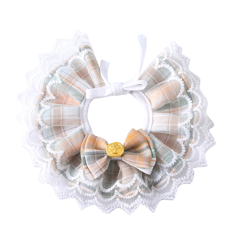 Wholesale of pet drool wipes, cat bow lace necklaces, dog cute princess-style decorative scarves Item Picture
