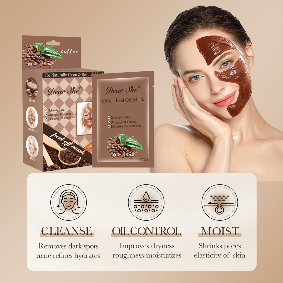 Querido ella máscara de café piel limpia snow muscle ripple mask brillo limpieza profunda hombres y mujeres productos de cuidado de la piel Specification image