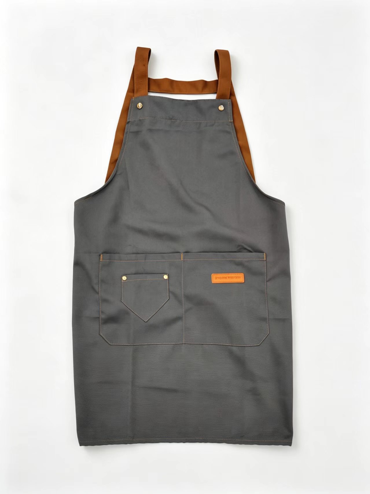 Grey canvas bag body, brown shoulder strap tote canvas bag, women's crossbody versatile denim bag