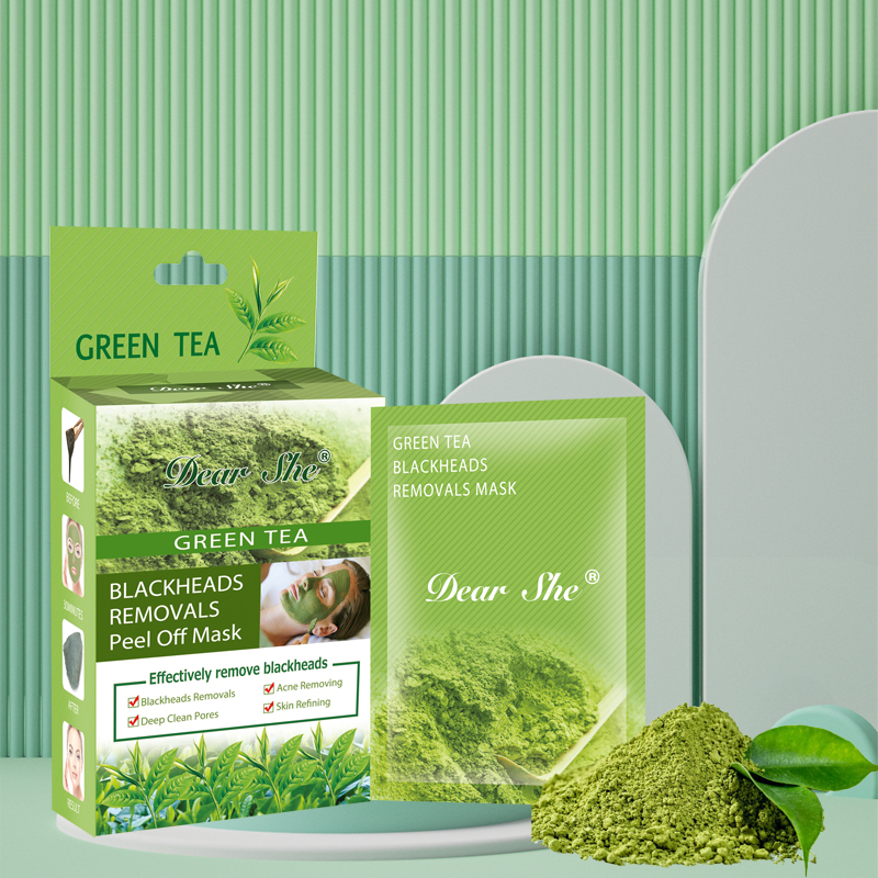 Dear She Green Tea Cleansing Mask, Blackhead Removal Cream, Nose Tear Mask, T-zone Care Blackhead Suction and Mud Removal Mask details Picture