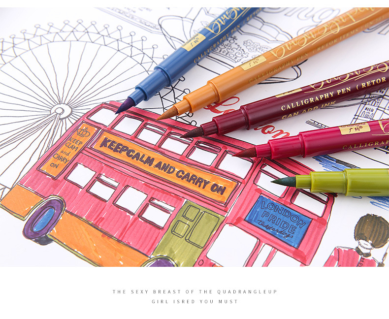 Guangnah 203 daxiaokai shirley pen set 12 colores mano libro bolígrafo grafo de caligrafía bolígrafo de dibujo bolígrafo suave de color pic 13