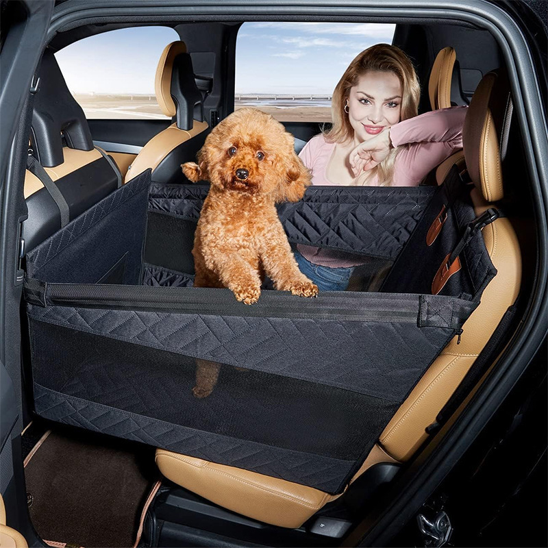 Amazon vehicle pet mat asiento trasero monoplaza cojín de coche parte inferior con banda dura mesh perro azul zi impermeable anti-sucio cojín de perro