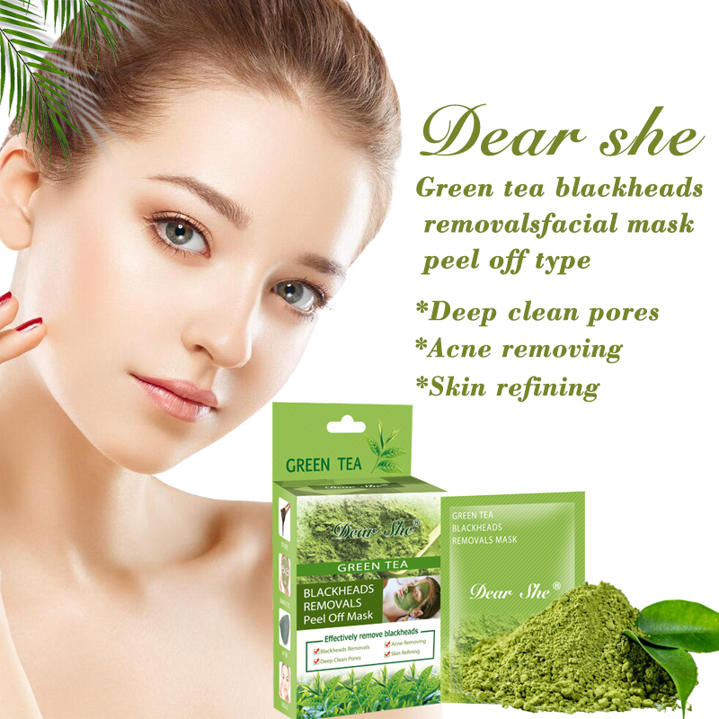 Dear She Green Tea Cleansing Mask, Blackhead Removal Cream, Nose Tear Mask, T-zone Care Blackhead Suction and Mud Removal Mask Application Scenario
