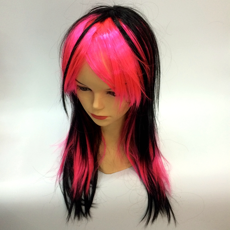 Qianfang wigs, hats, two-color side-swept bangs, long straight wigs, other wigs for foreign trade, wig production and customization, export 6543 Item Picture