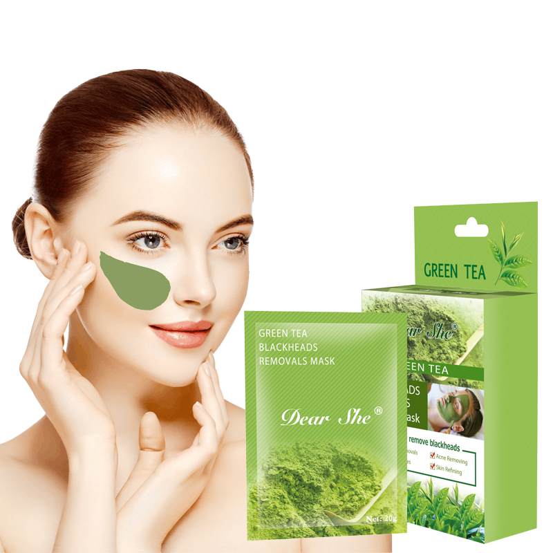Dear She Green Tea Cleansing Mask, Blackhead Removal Cream, Nose Tear Mask, T-zone Care Blackhead Suction and Mud Removal Mask Specification image