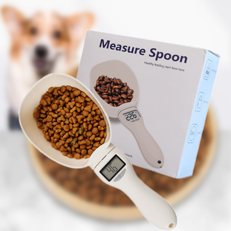 Pet cat food weighing electronic scale, cat and dog pet supplies measuring spoon, cat food and dog food measuring and weighing spoon