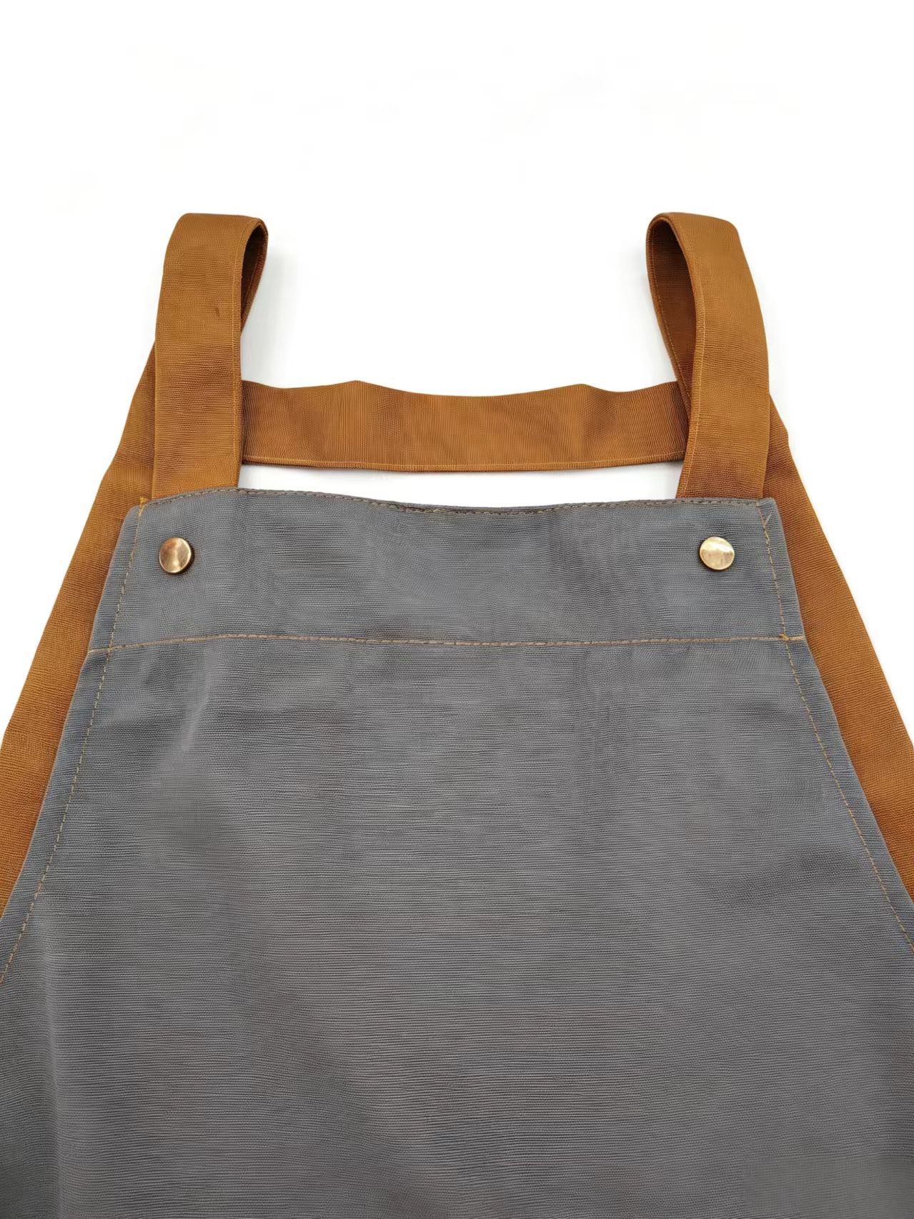 Grey canvas bag body, brown shoulder strap tote canvas bag, women's crossbody versatile denim bag Specification image
