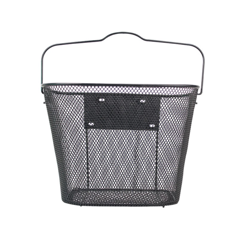 XJ2006 bicycle basket, mountain bike, iron bicycle basket, metal iron mesh round trailer basket, shelf basket, rear seat vegetable basket Specification image