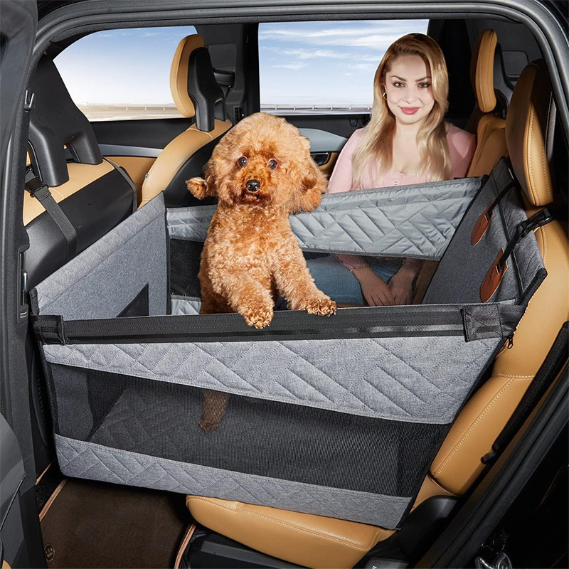 Amazon vehicle pet mat asiento trasero monoplaza cojín de coche parte inferior con banda dura mesh perro azul zi impermeable anti-sucio cojín de perro Application Scenario