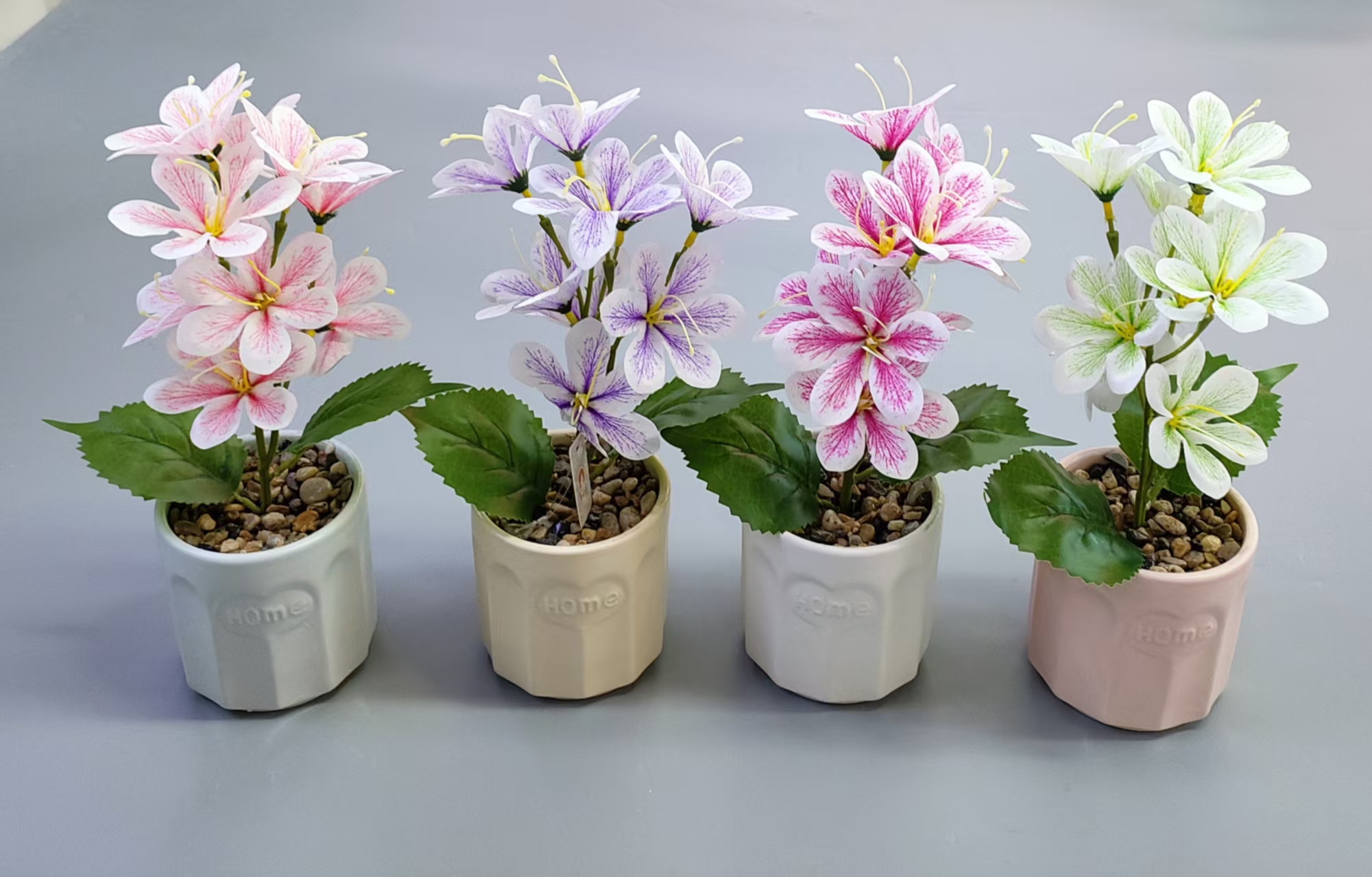 仿真花假花盆景陶瓷盆绢布玉兰花装饰品