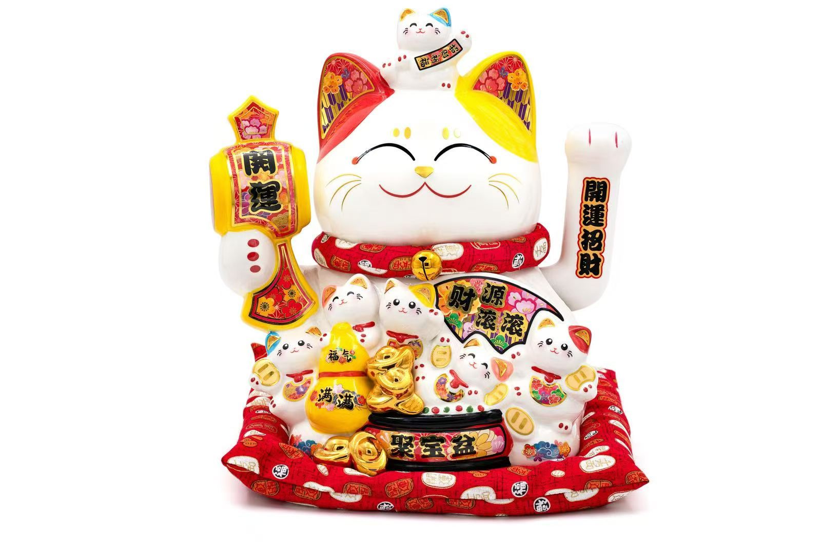 彩色招财猫摆件客厅玄关家居装饰吉祥物陶瓷摆设招财猫招财猫迷你招财猫前台详情图1