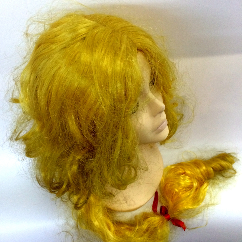 Qanfang festival peluca sombrero amarillo 1m largo princesa grande trenzas peluca cosplay 2213 details Picture