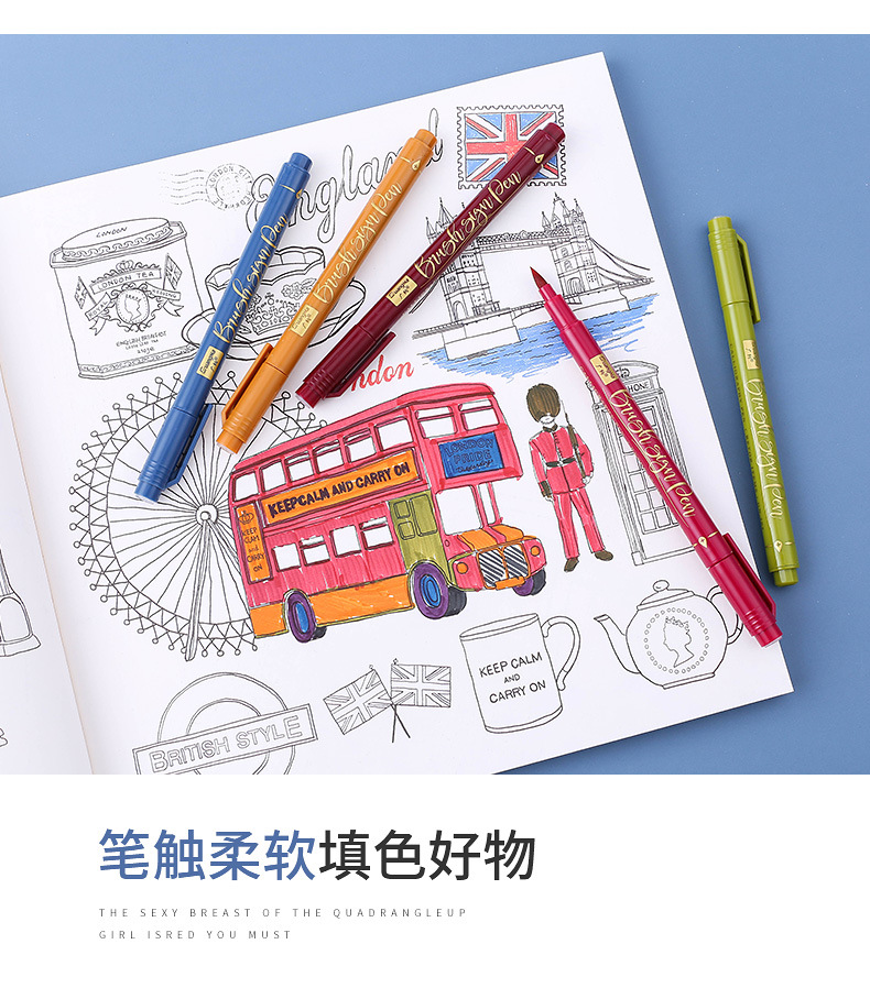 Guangnah 203 daxiaokai shirley pen set 12 colores mano libro bolígrafo grafo de caligrafía bolígrafo de dibujo bolígrafo suave de color pic 12