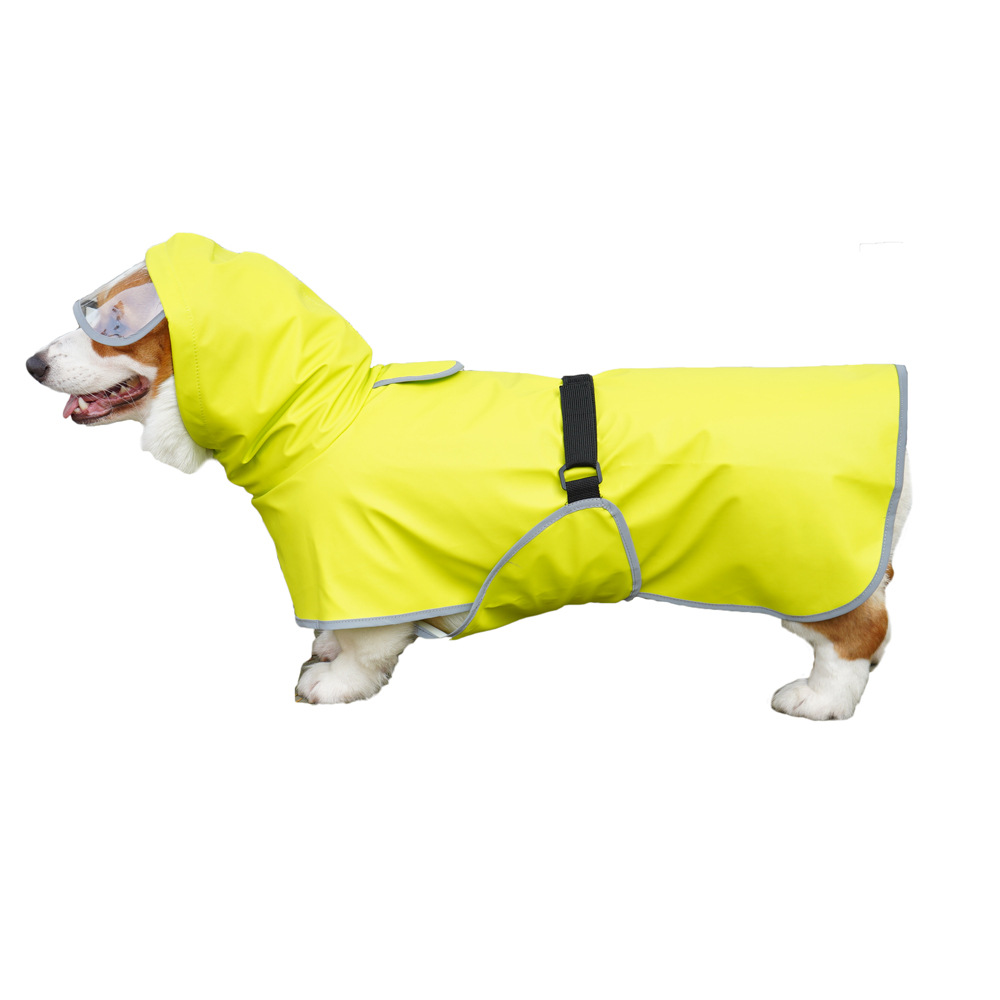 Amazon's towing pet dog raincoat, tummy wrap, teddy Corgi dog raincoat, cape, reflective clothing Item Picture
