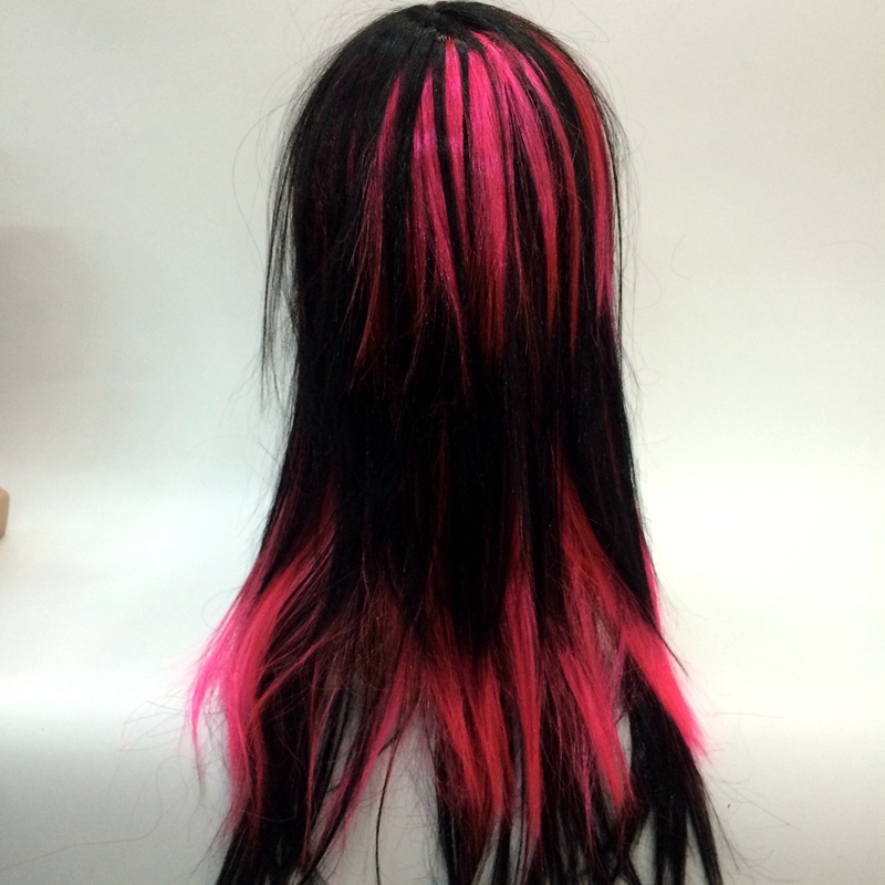 Qianfang wigs, hats, two-color side-swept bangs, long straight wigs, other wigs for foreign trade, wig production and customization, export 6543 Specification image