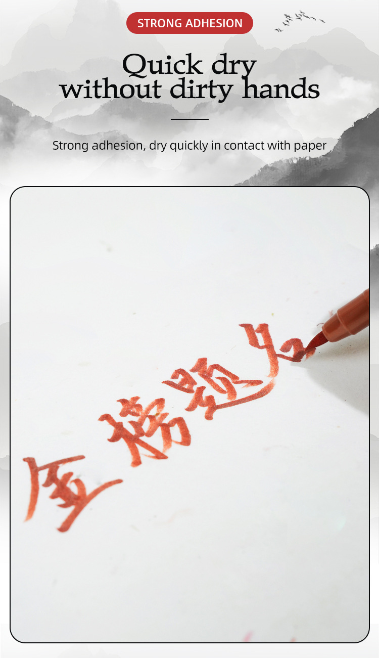 Mayúsculas mayúsculas caligrafía pluma de belleza pincel suave pluma de estudiante rotulador pluma de lectura de oro rojo pluma de escritura de secado rápido pic 6