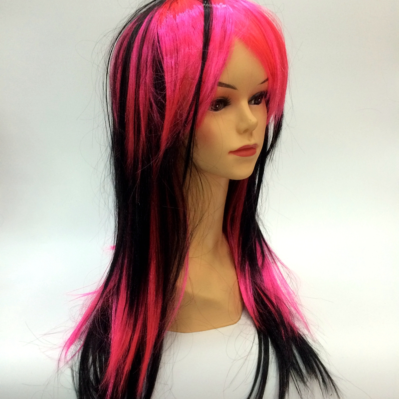 Qianfang wigs, hats, two-color side-swept bangs, long straight wigs, other wigs for foreign trade, wig production and customization, export 6543 details Picture
