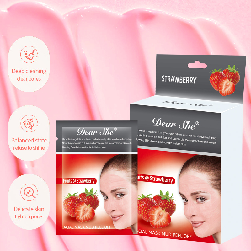 DEAR SHE Strawberry Moisturizing Mask: Moisturizing, Hydrating, Brightening complexion. Cross-border factory wholesale Specification image