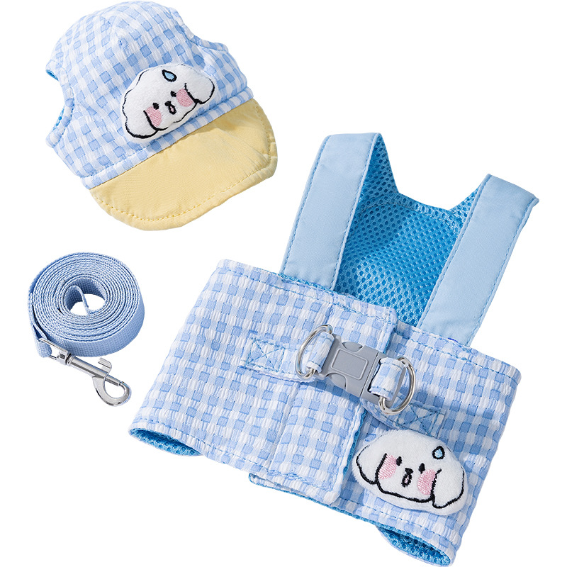 New dog outdoor chest and back straps, leashes, small and medium-sized dogs, teddy cats, dog walking leashes, pet leashes, dog supplies Item Picture