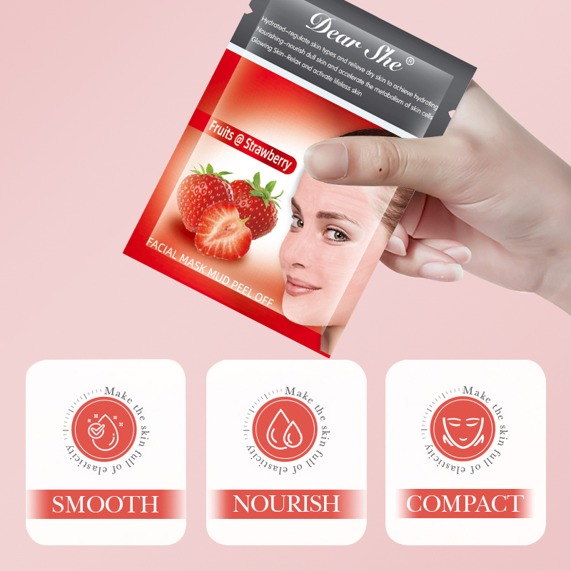 DEAR SHE Strawberry Moisturizing Mask: Moisturizing, Hydrating, Brightening complexion. Cross-border factory wholesale details Picture