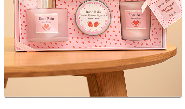 ROSERAIN, rosa rosa, rosa roja vela perfumada aromática caja de regalo delicada pic 4
