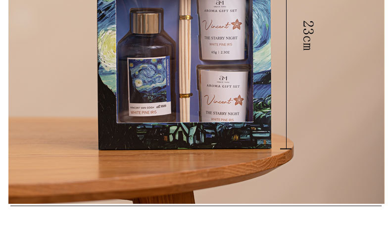 Iris pino blanco té negro ámbar lavanda vainilla naranja aromaterapia velas perfumadas caja de regalo exquisita pic 4
