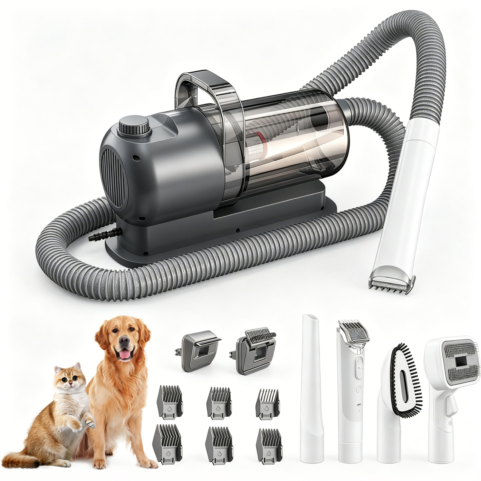 Cross-border pet multi-functional hair styling device, dog vacuum cleaner set, all-in-one machine, Krypton cat vacuum cleaner, hair clipper Item Picture