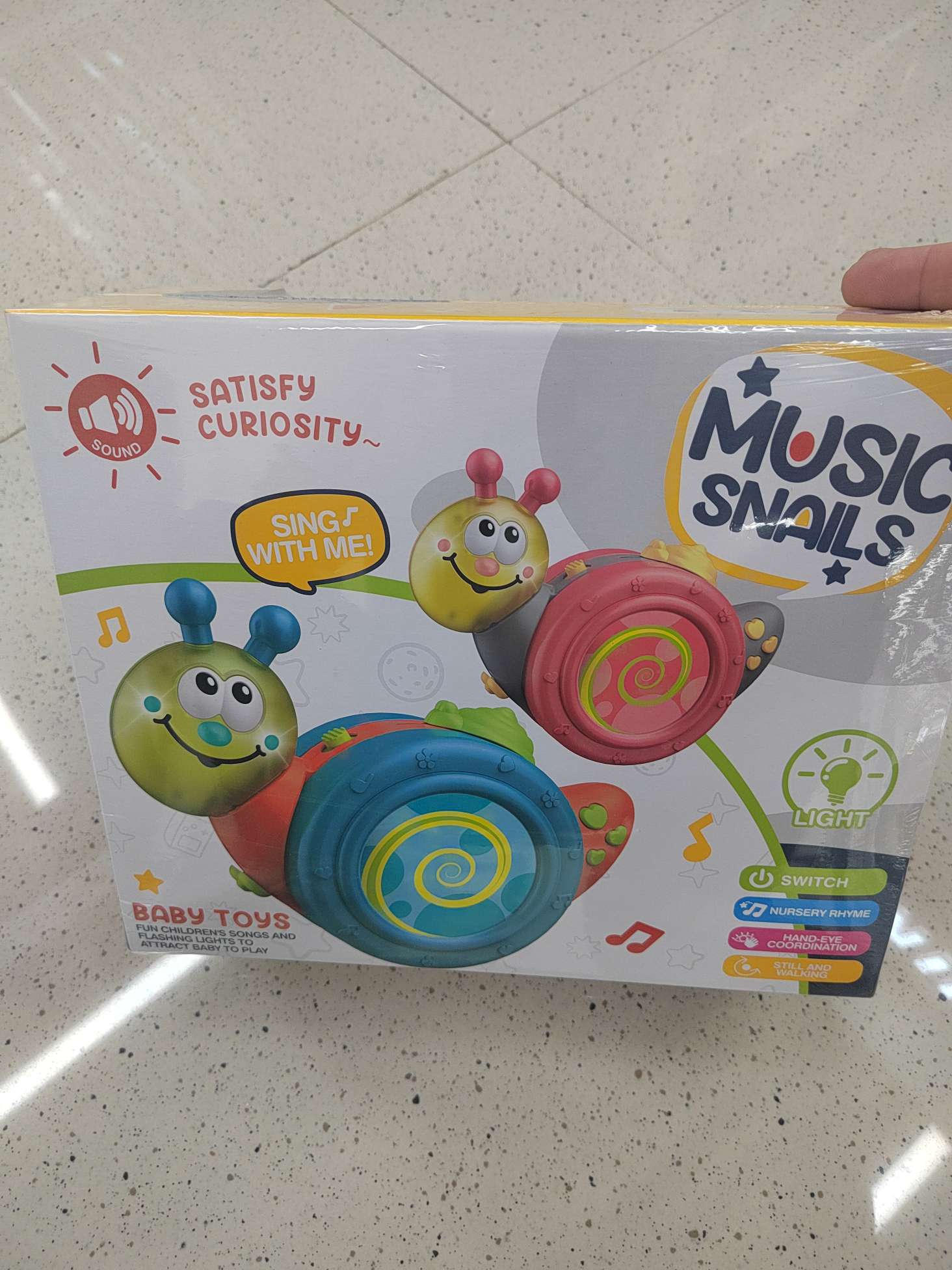 The baby soothing toy, the sliding snail, has the functions of light and music sliding detail image 3