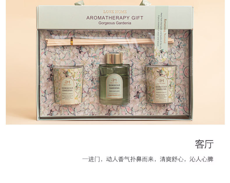 Exquisite gift box of Gardenia and lavender scented candles pic 15