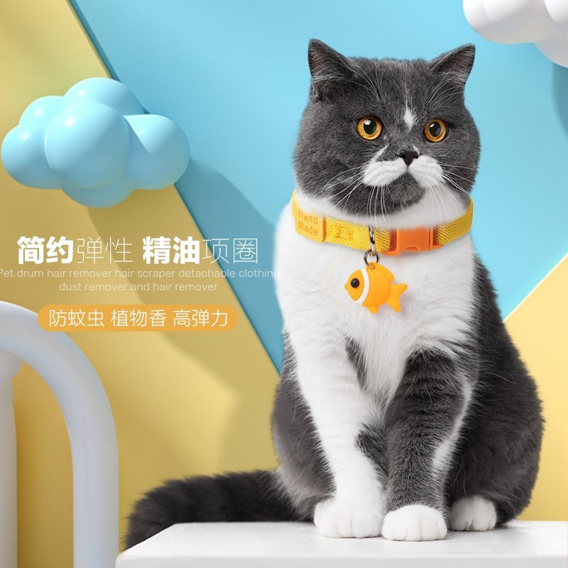 Pet insecticida collar anti-mosquito alta elasticidad aceite esencial collar ajustable aroma vegetal gatito collar pet products